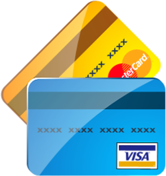 Credit Cards: Visa, Mastercard, American Express